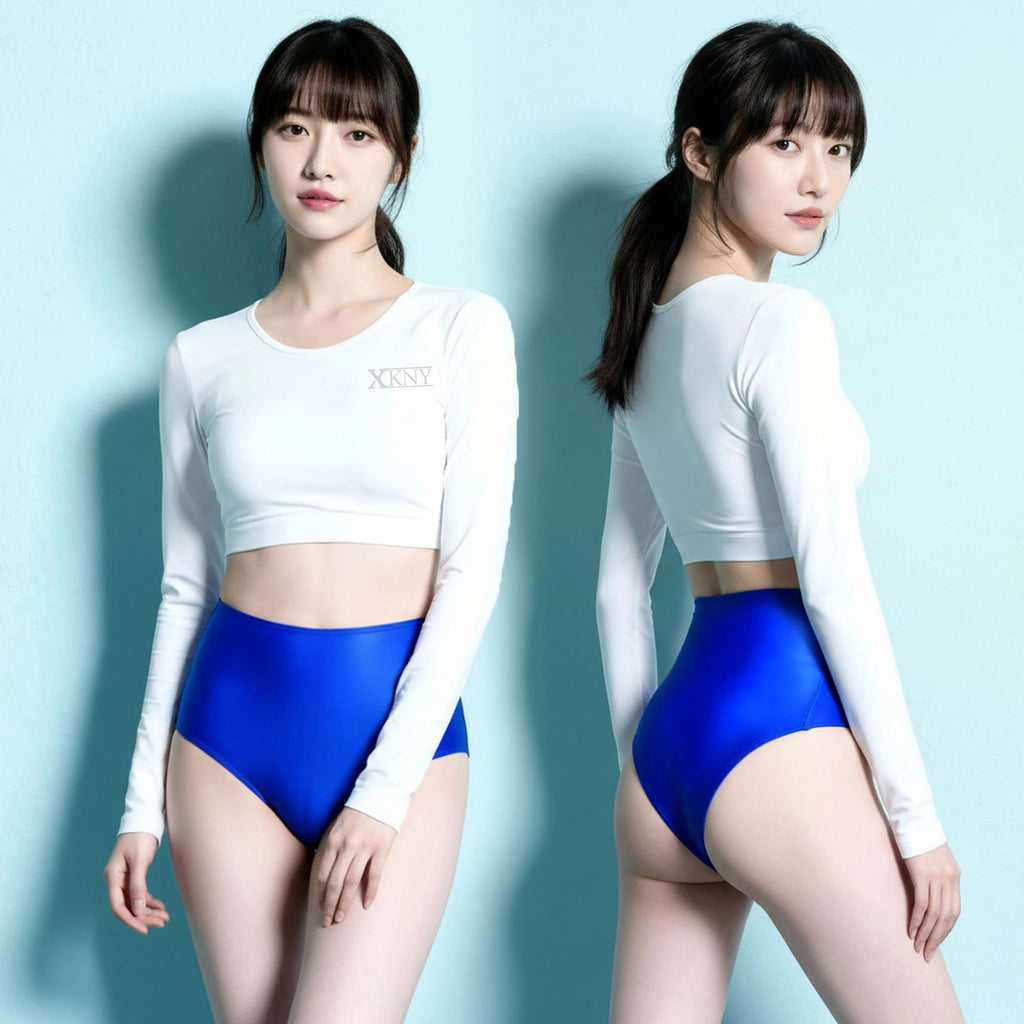 XClocKNYoung satin glossy thong smooth high waist underwear oil silky Sports shorts shaped gymnastic thong swim trunks