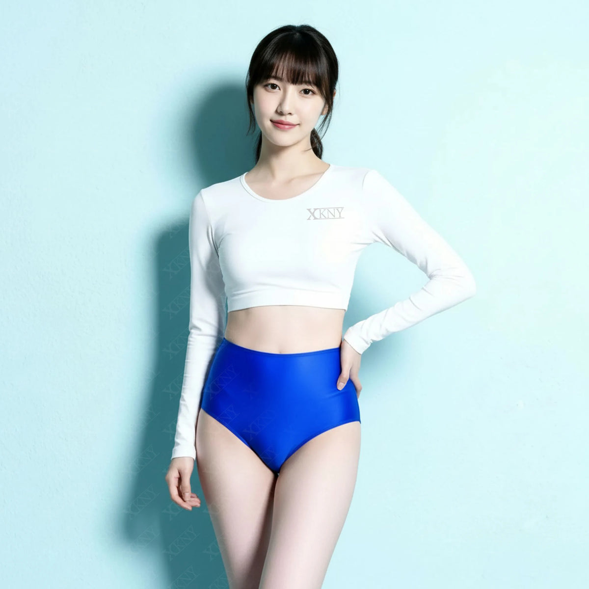 XClocKNYoung satin glossy thong smooth high waist underwear oil silky Sports shorts shaped gymnastic thong swim trunks